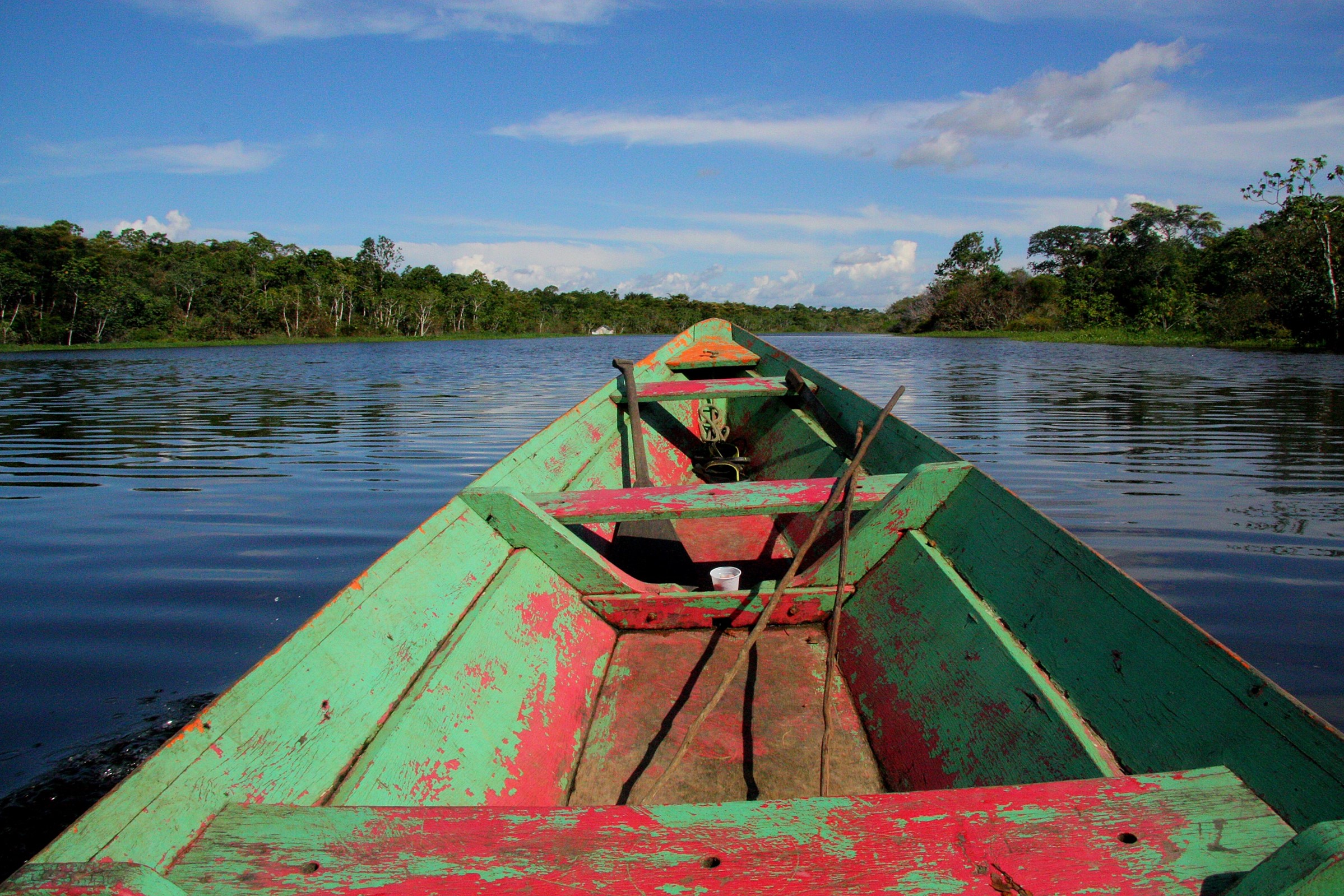 Boat on amazon river
