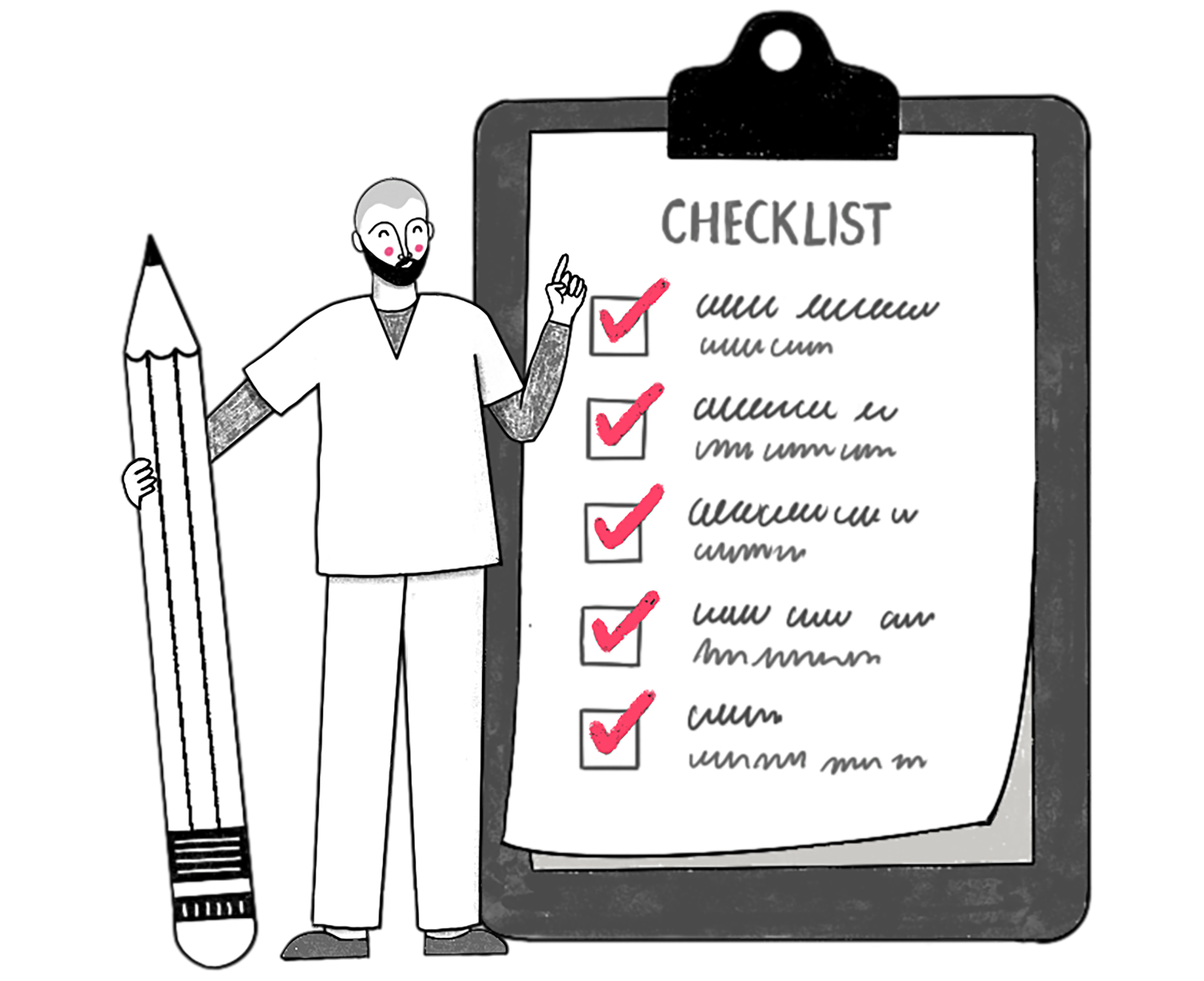Man with checklist