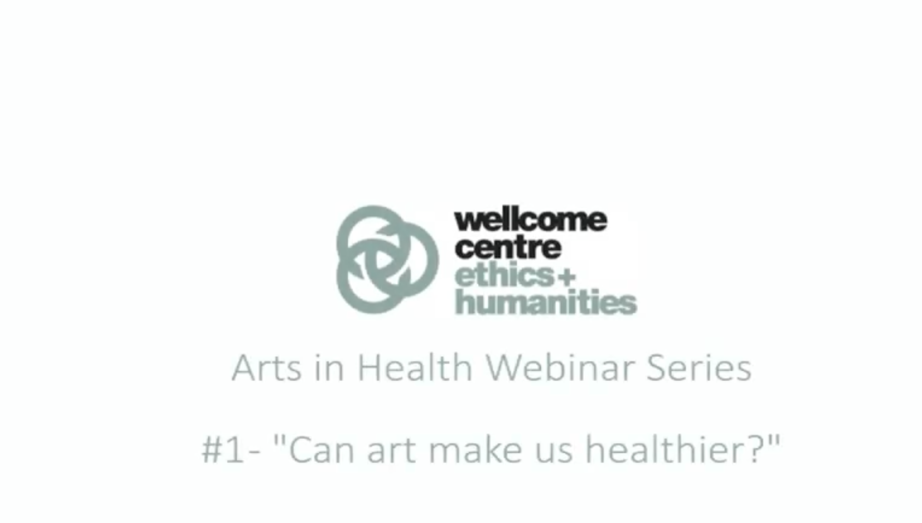 Can art make us healthier webinar holding page